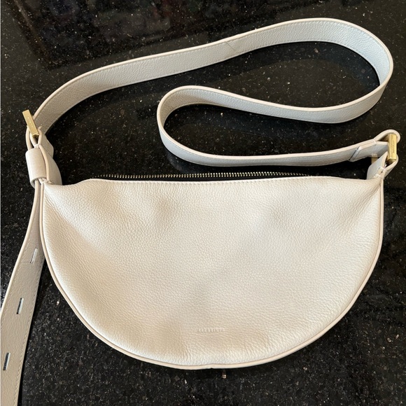 Half moon crossbody Allsaints cream leather - Picture 5 of 7